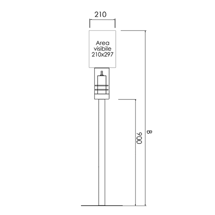 Struttura porta dispenser gel con display Struttura porta dispenser gel con display