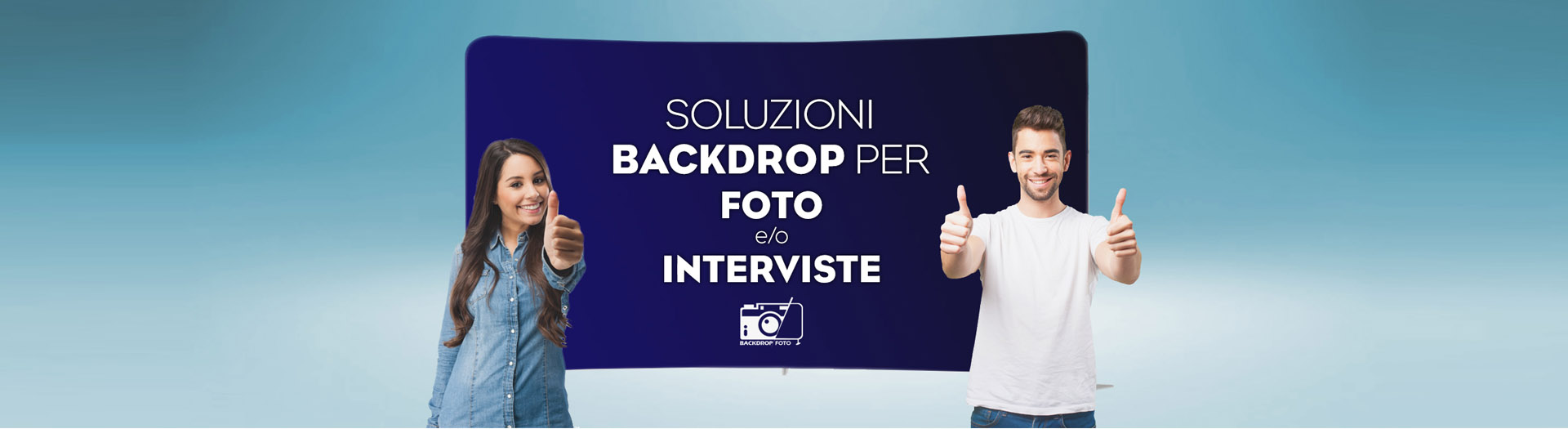 Backdrop botografico, struttura con grafica di sfondo personalizzata Backdrop botografico, struttura con grafica di sfondo personalizzata
